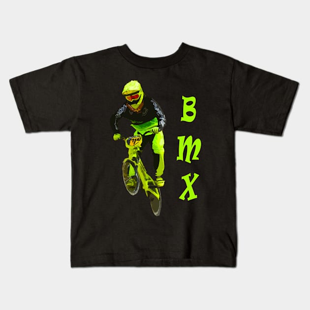 BMX Kids T-Shirt by rickylabellevie